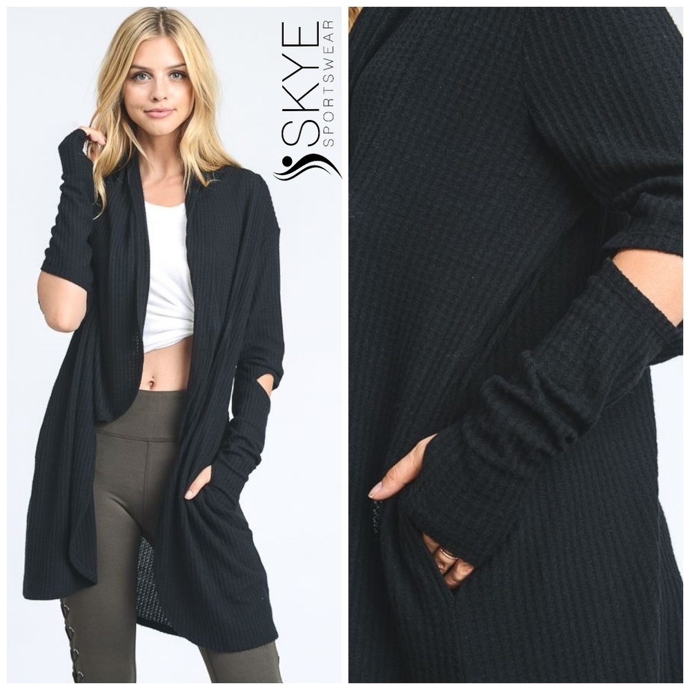 Open elbow cardigan